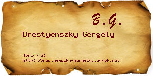 Brestyenszky Gergely névjegykártya